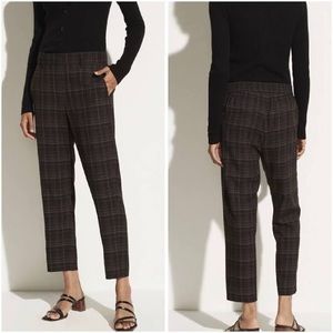 Vince brown plaid pull-on pants